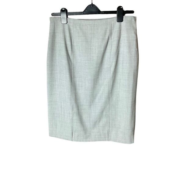 Doncaster Skirt Sheath Midi Grey Side Zipper Snap Clasp Closure Lined Women 14 - Picture 2 of 12